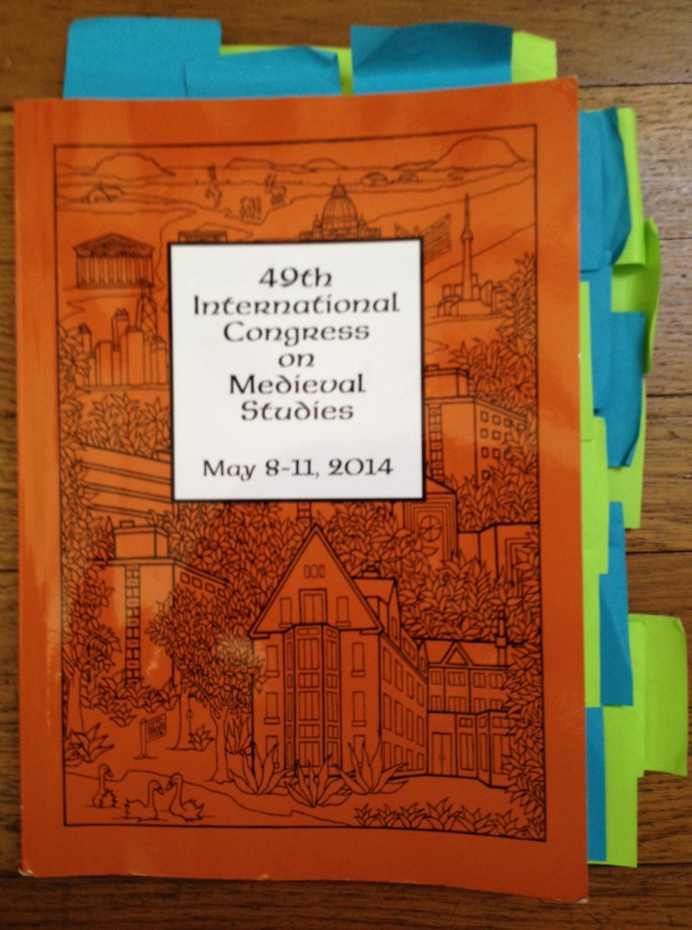 Congress Schedule with a gazillion possible sessions sticky-noted.