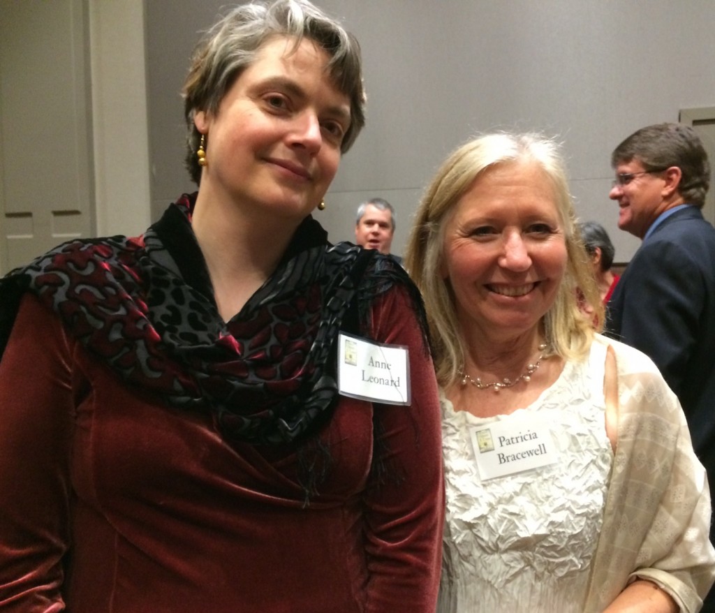 With Viking author Anne Leonard. Note Daniel Handler's head looking like a finger puppet on Anne's shoulder. Isn't he cute?