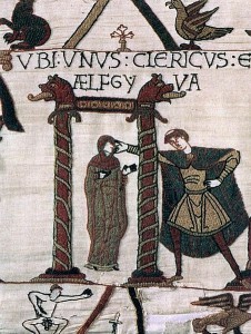 Aelfgyva (Emma?) on the Bayeux Tapestry.