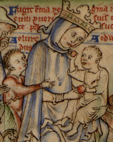 Emma with her sons Edward & Alfred from The Life of Edward the Confessor, 12th c.