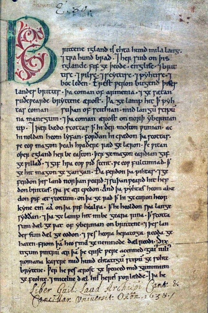 Anglo-Saxon Chronicle (Peterborough) Courtesy Wikimedia Commons