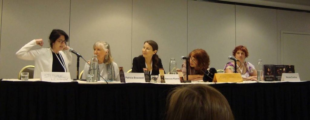 Putting the Her in History: Stephanie Lehmann, Bracewell, Rebecca Kanner, Mary Sharratt, Nicole Evelina. Photo Credit: Jessica Knauss